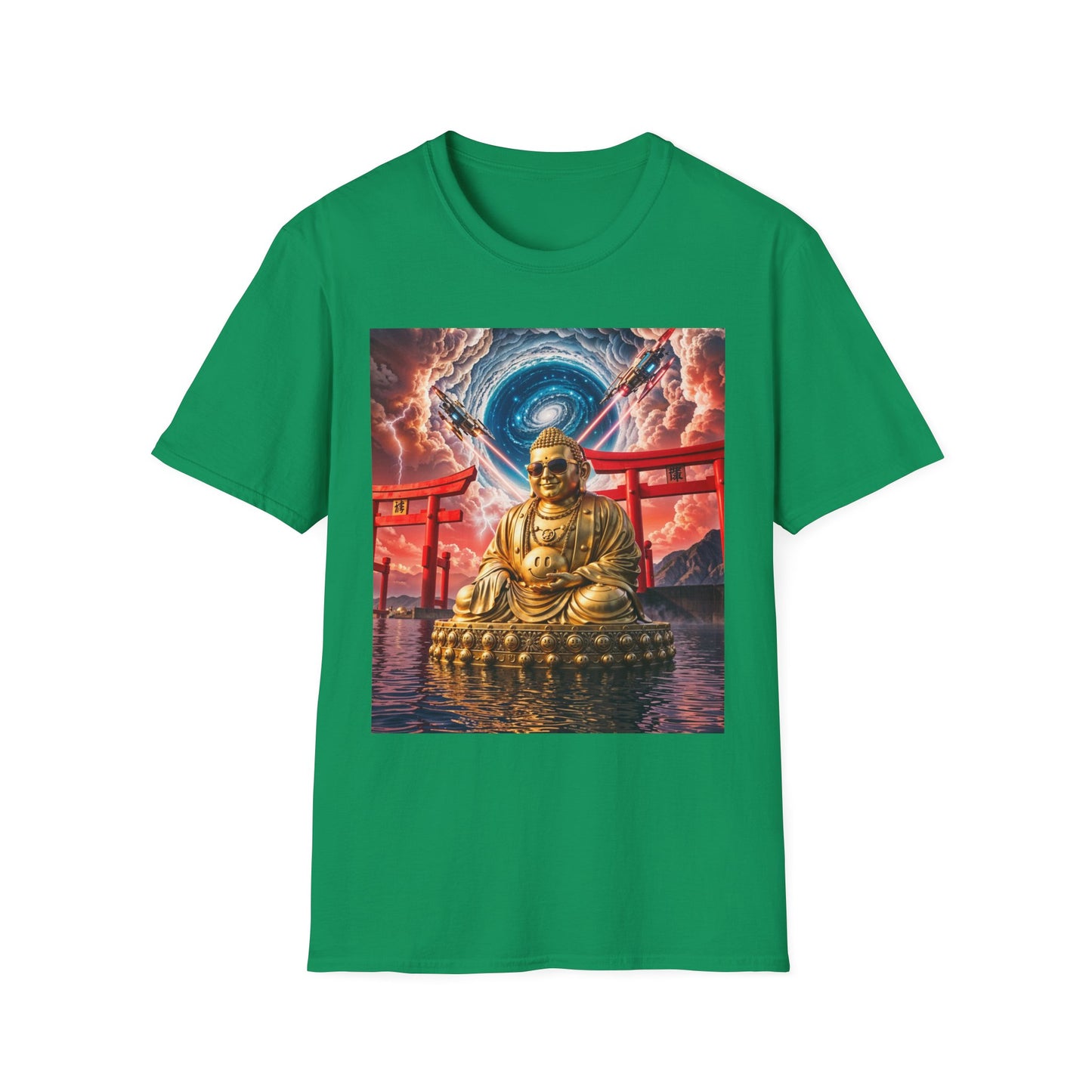 38. Galactic Golden Buddha of Happiness - Graphic T-Shirt