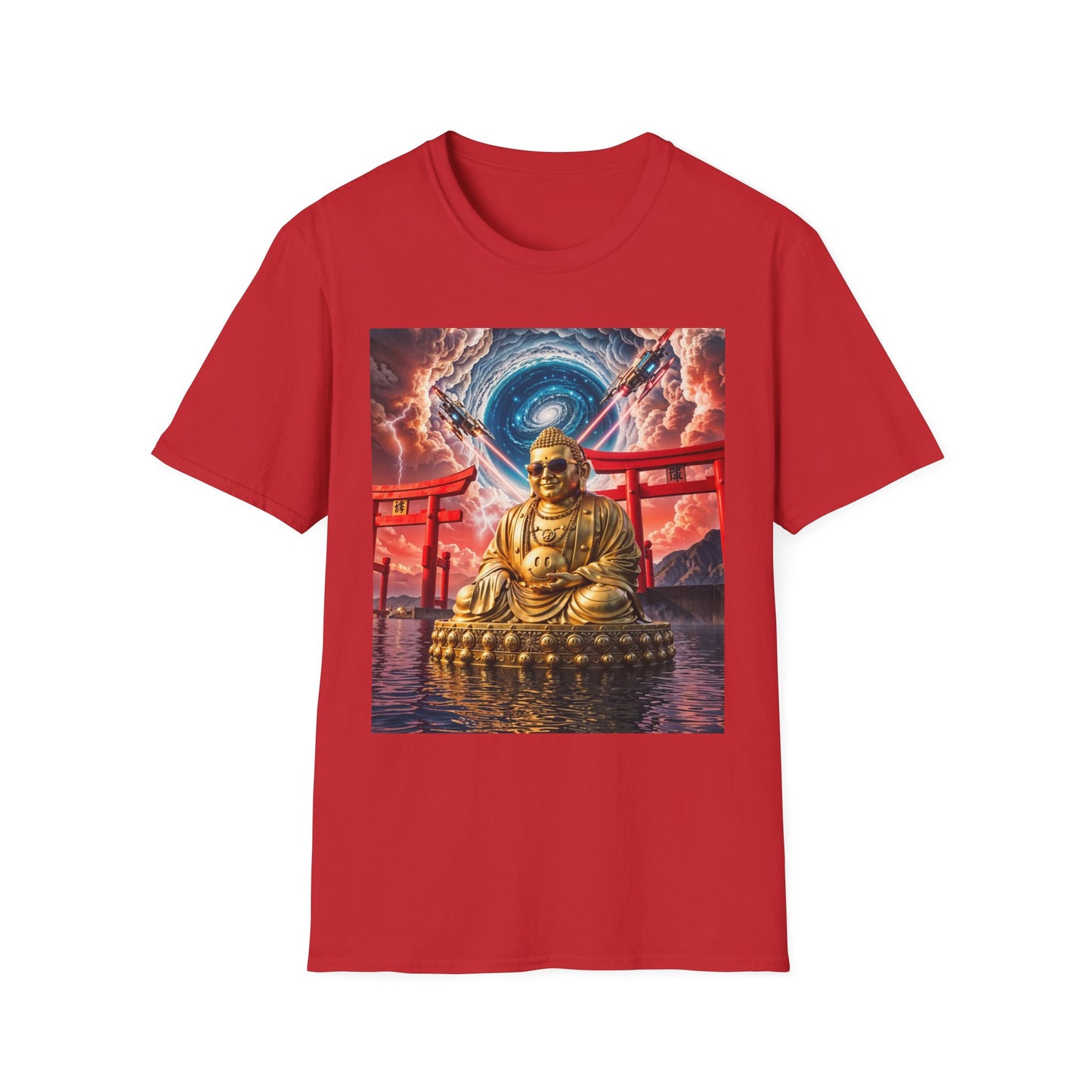 38. Galactic Golden Buddha of Happiness - Graphic T-Shirt