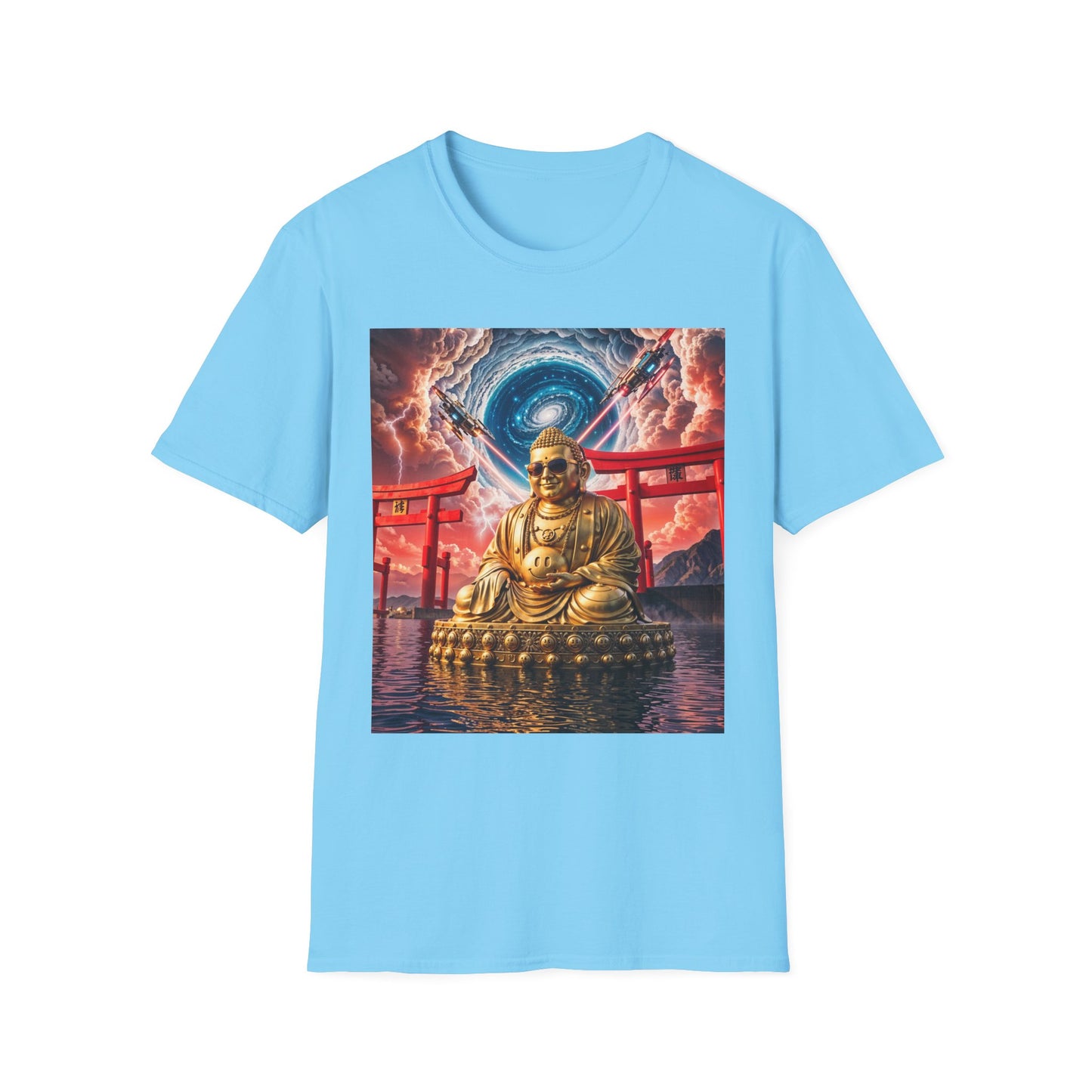 38. Galactic Golden Buddha of Happiness - Graphic T-Shirt