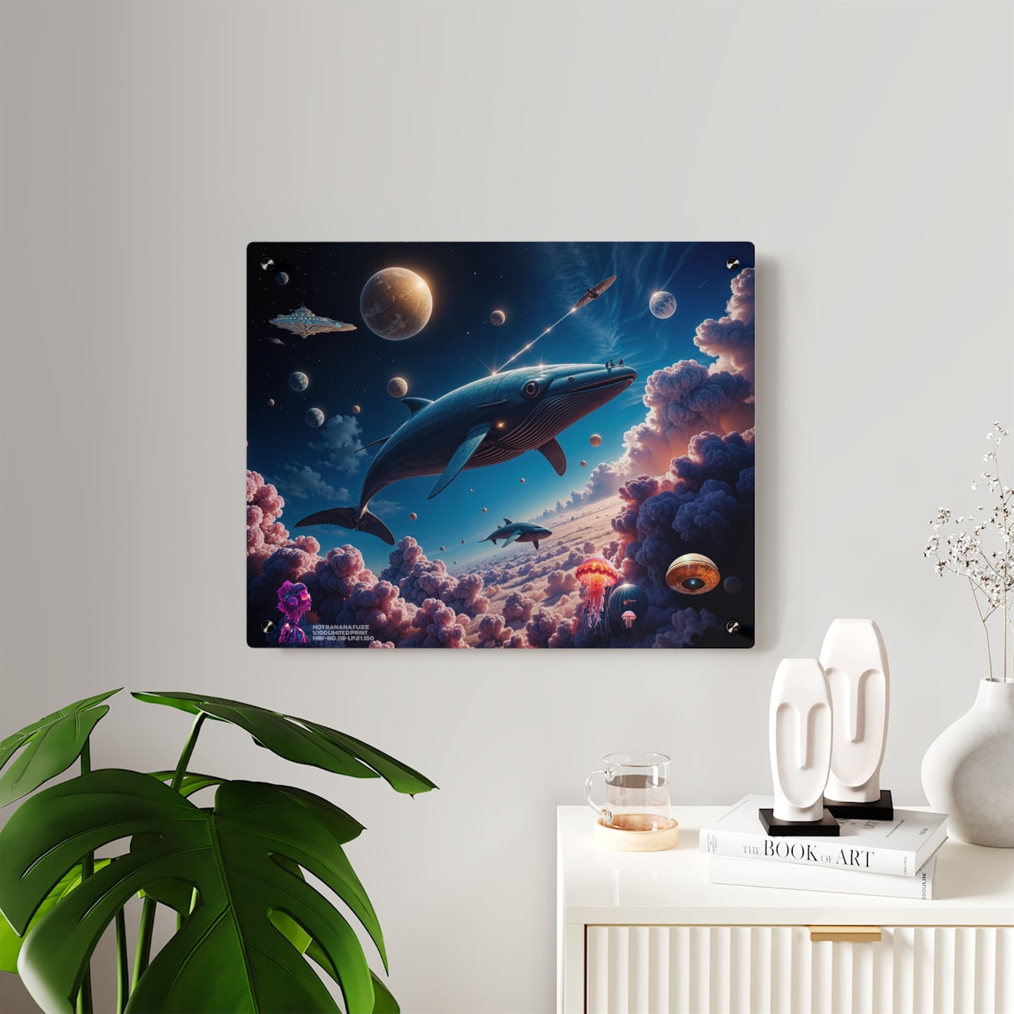 118. Hot Banana Fuzz Galactic Whale Acrylic Wall Art Panels limited print 1/100