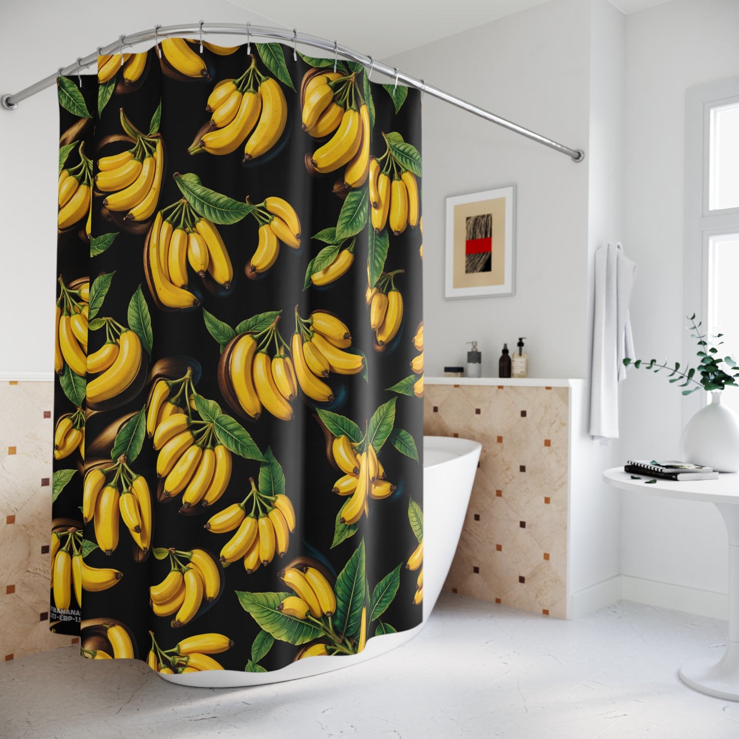 117. Hot Banana Fuzz - Exclusive Banana Print Bath Shower Curtain