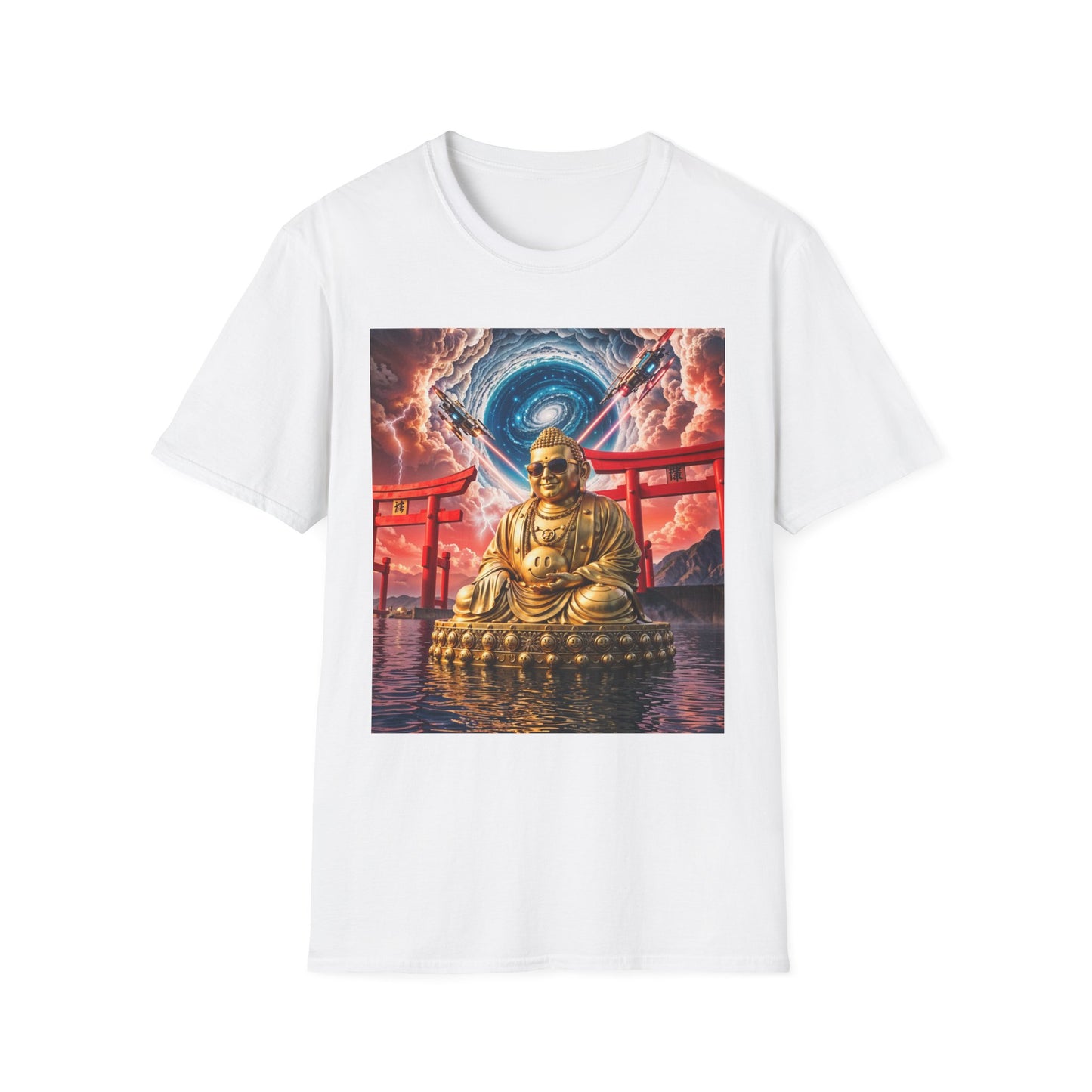 38. Galactic Golden Buddha of Happiness - Graphic T-Shirt