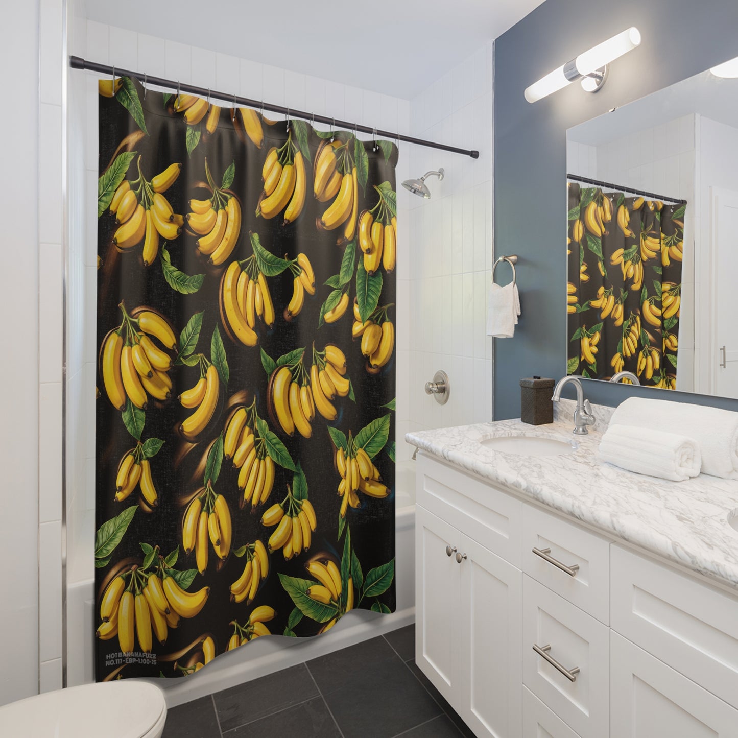 117. Hot Banana Fuzz - Exclusive Banana Print Bath Shower Curtain