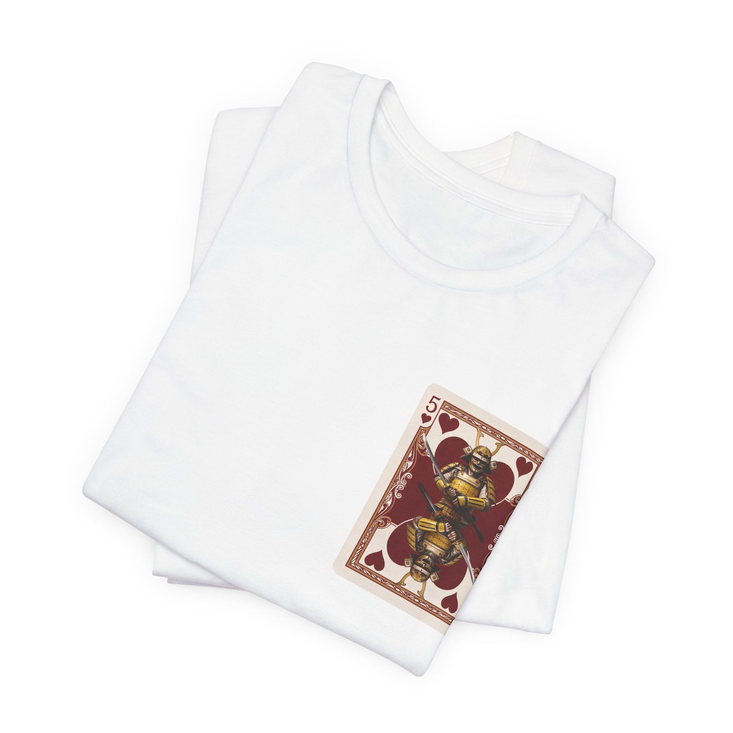 Banana Bushido - Samurai Five of Hearts T‑Shirt — Vintage Playing Card Graphic Tee