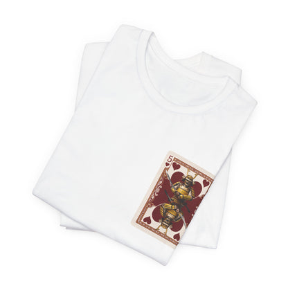 Banana Bushido - Samurai Five of Hearts T‑Shirt — Vintage Playing Card Graphic Tee