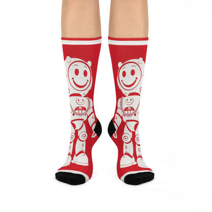 HBFUZZ HAPPY BOTS Cushioned Crew Socks