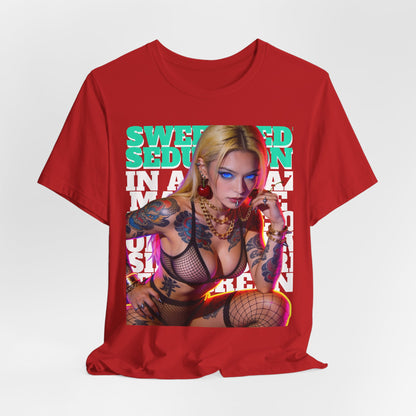 Seductive Tattooed Pin-Up Tee — "Sweet Seduction" Graphic T-Shirt