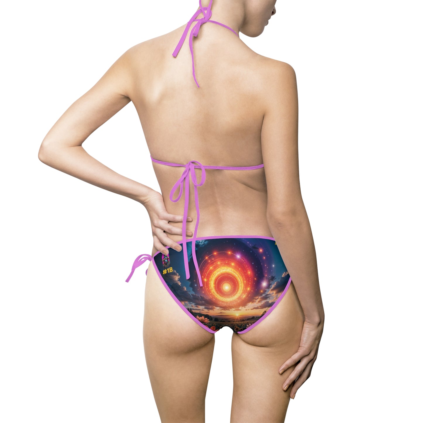 18. Galactic Flower Power - Women's Bikini Swimsuit