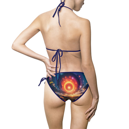 18. Galactic Flower Power - Women's Bikini Swimsuit