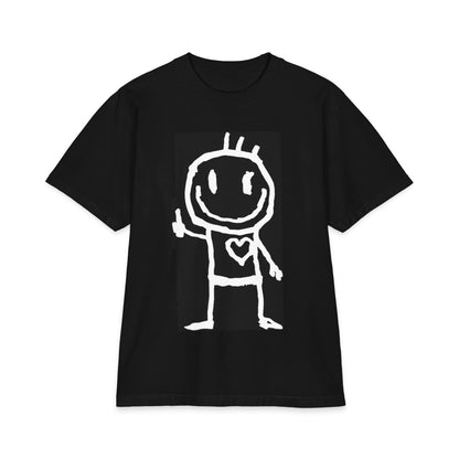 THUMBS UP BUDDY — Heart Chest Graphic Short Sleeve Shirt