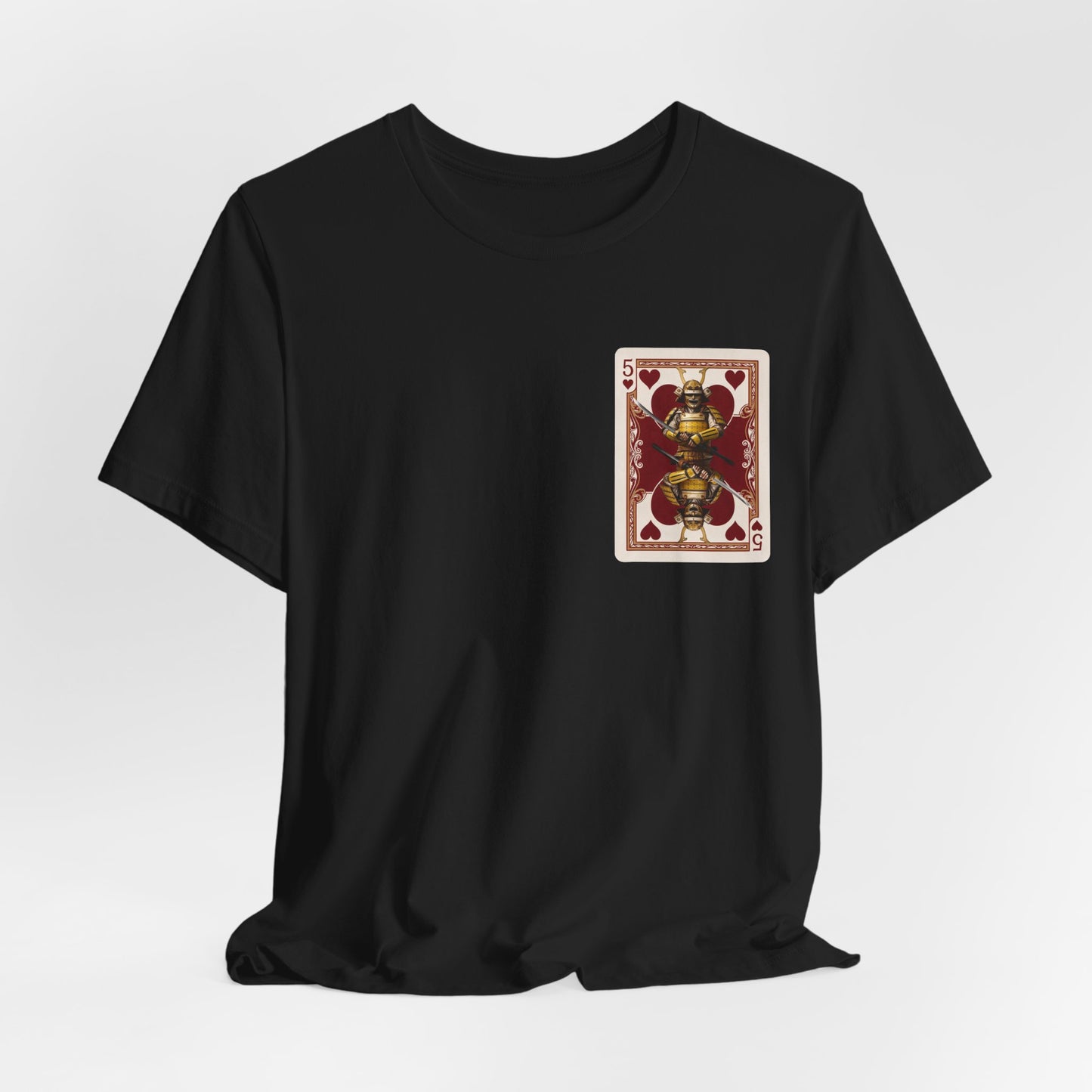 Banana Bushido - Samurai Five of Hearts T‑Shirt — Vintage Playing Card Graphic Tee