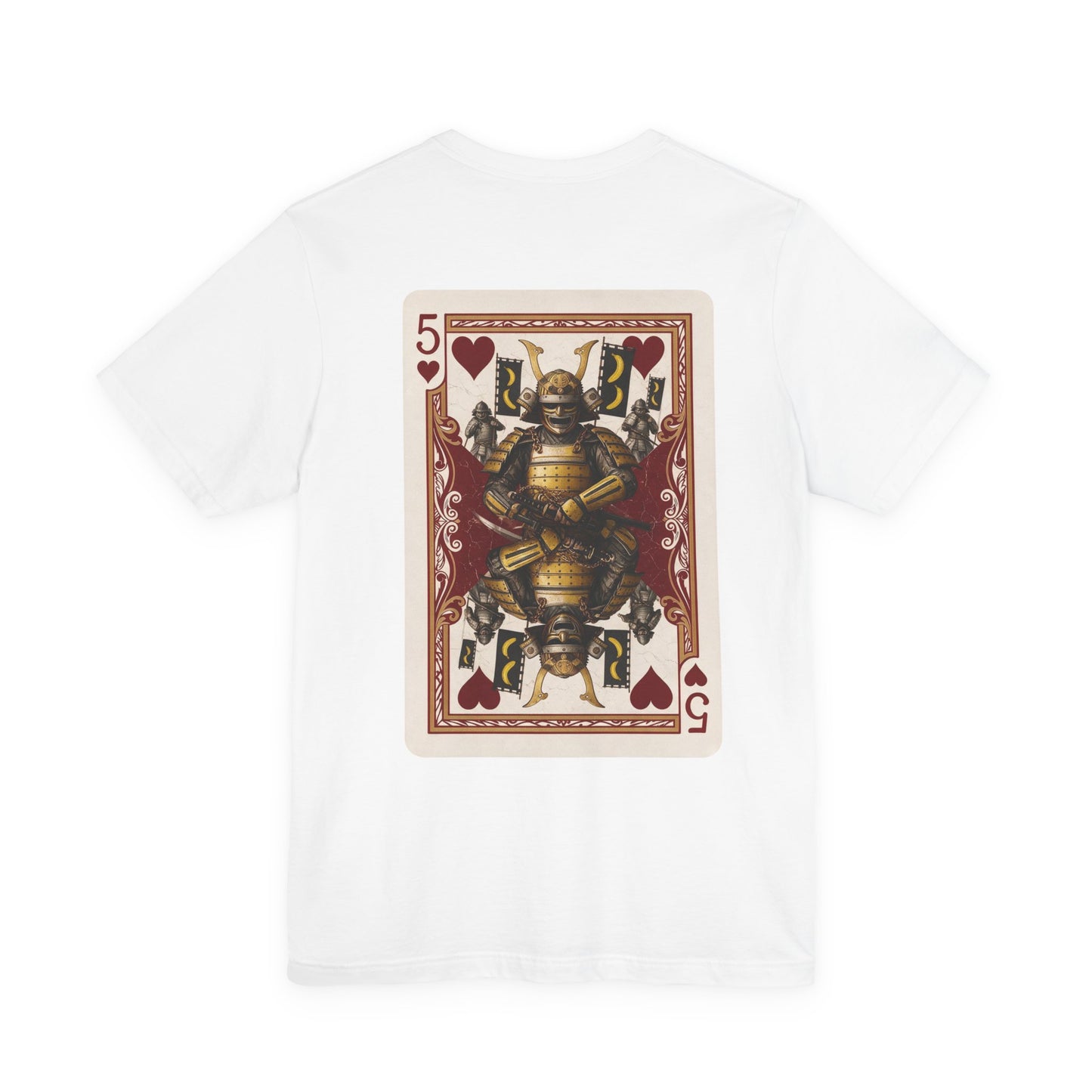Banana Bushido - Samurai Five of Hearts T‑Shirt — Vintage Playing Card Graphic Tee