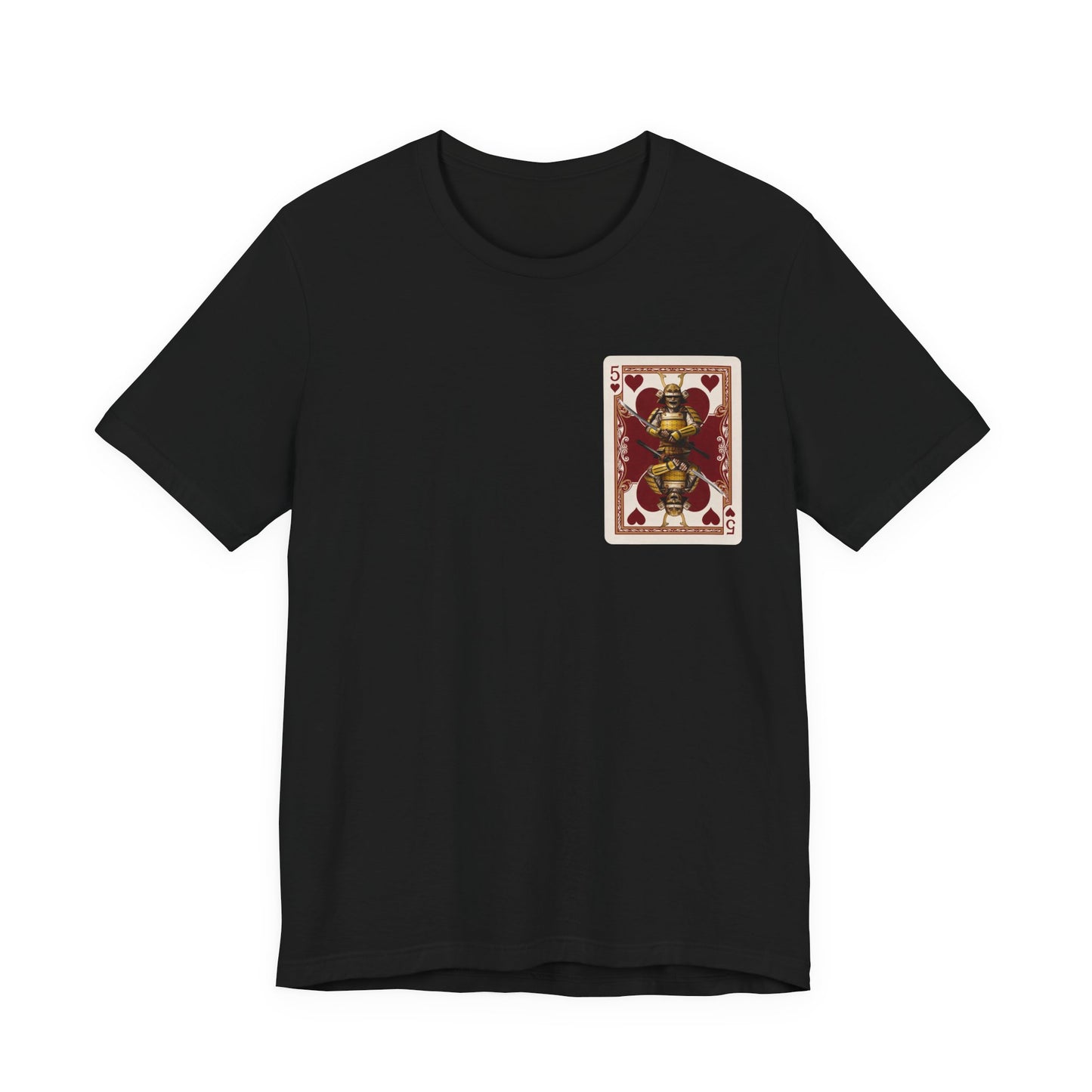 Banana Bushido - Samurai Five of Hearts T‑Shirt — Vintage Playing Card Graphic Tee