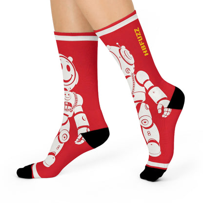 HBFUZZ HAPPY BOTS Cushioned Crew Socks