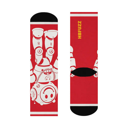 HBFUZZ HAPPY BOTS Cushioned Crew Socks