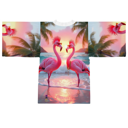 17. Punk Flamingos - Long Sleeve Kimono Robe