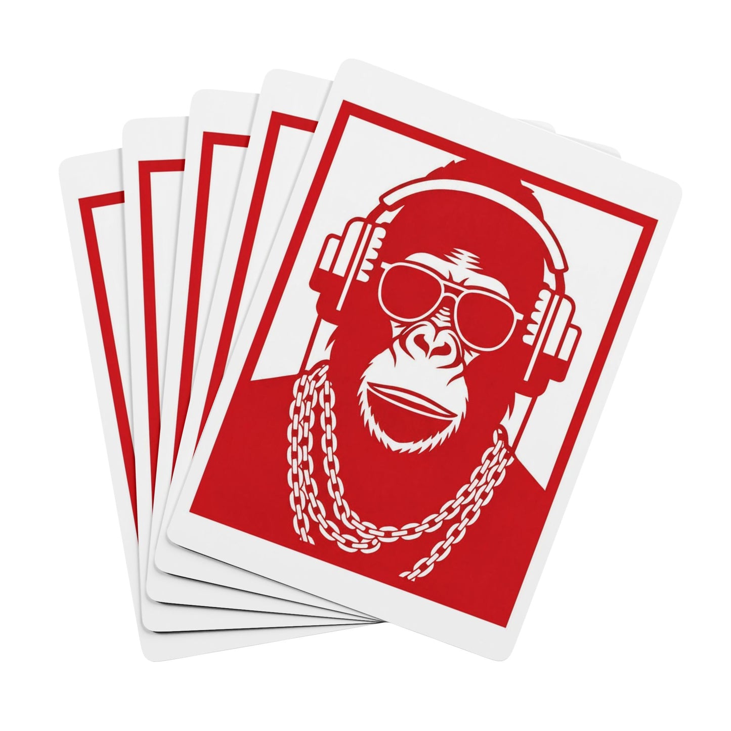 Red Banana Fuzz Poker Playing Cards — Retro Vector Design Deck
