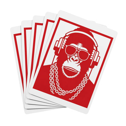 Red Banana Fuzz Poker Playing Cards — Retro Vector Design Deck