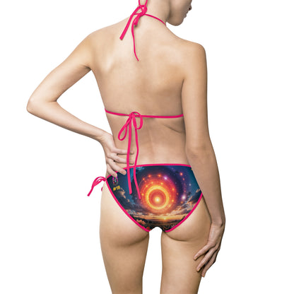 18. Galactic Flower Power - Women's Bikini Swimsuit