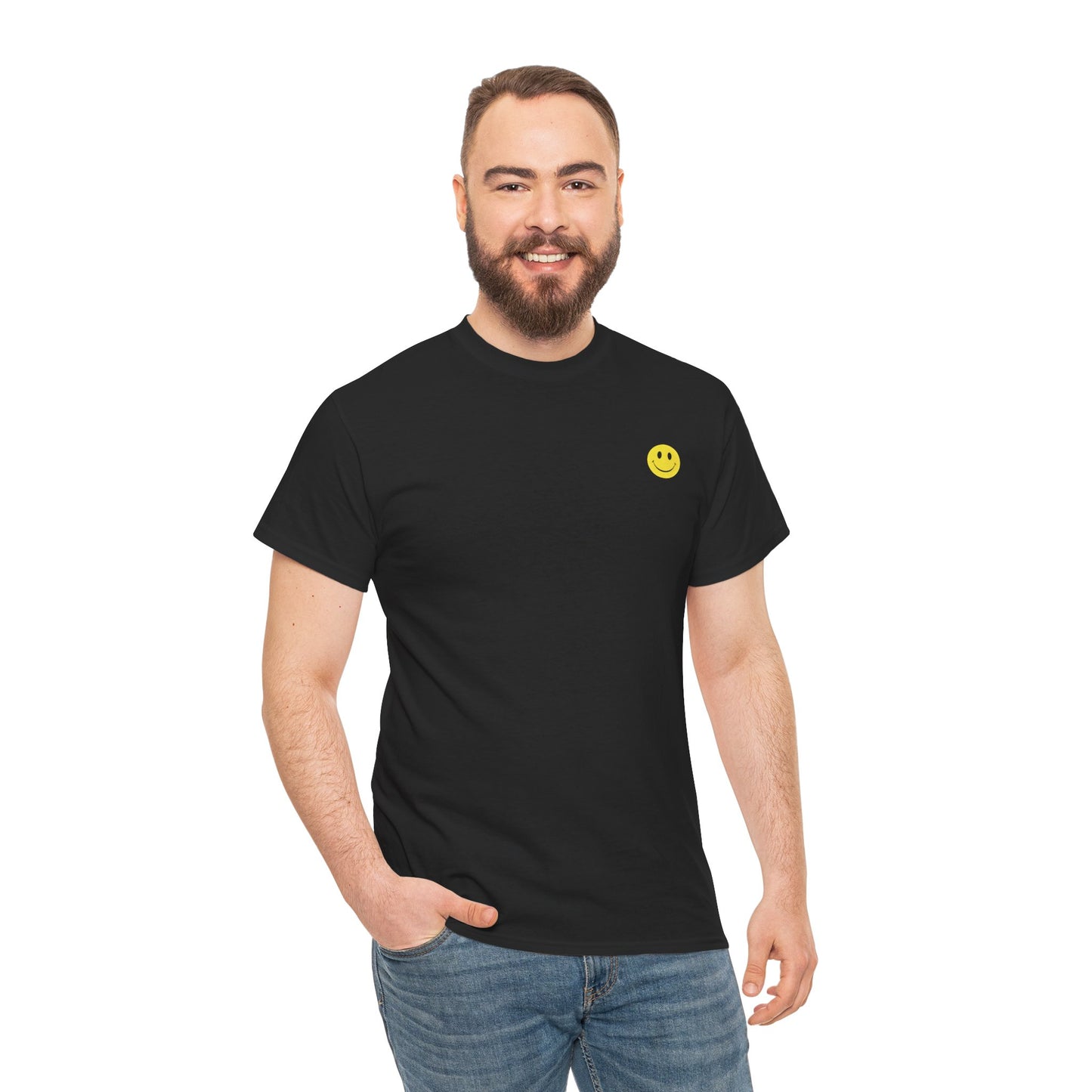 Classic Yellow Smiley Face T-Shirt featuring Wisdom of the Ancients,  Inner Peace, and Banana Print Graphics