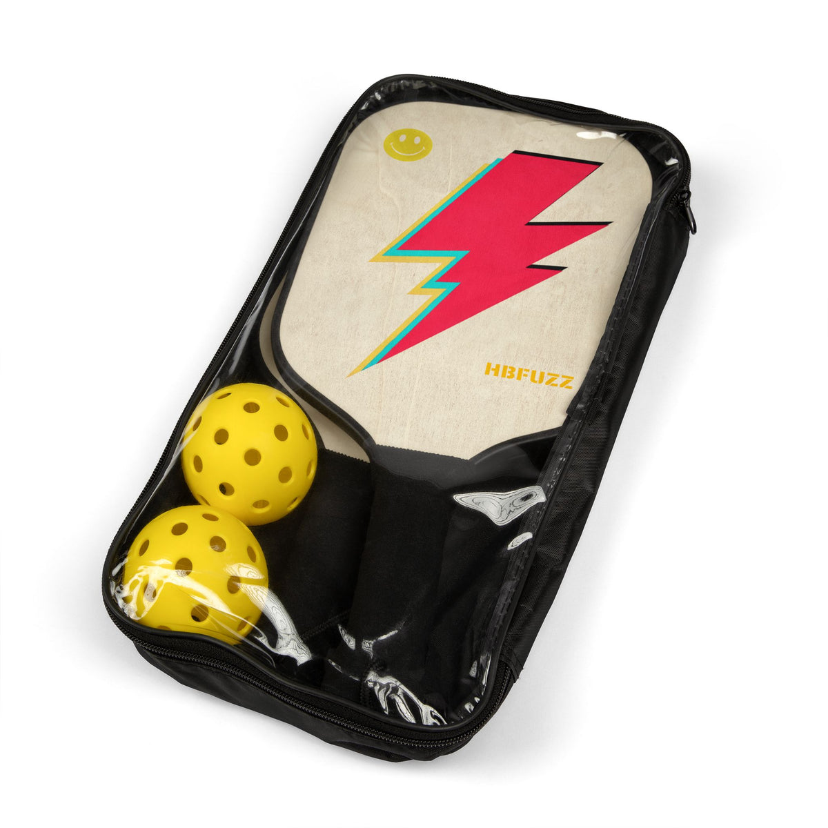 HBFUZZ Retro Lightning Bolt Pickleball Paddle Set
