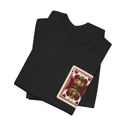 Banana Bushido - Samurai Five of Hearts T‑Shirt — Vintage Playing Card Graphic Tee