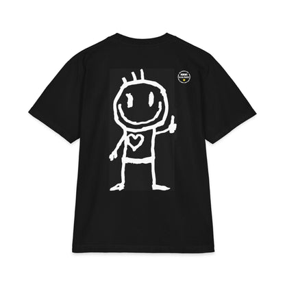 THUMBS UP BUDDY — Heart Chest Graphic Short Sleeve Shirt