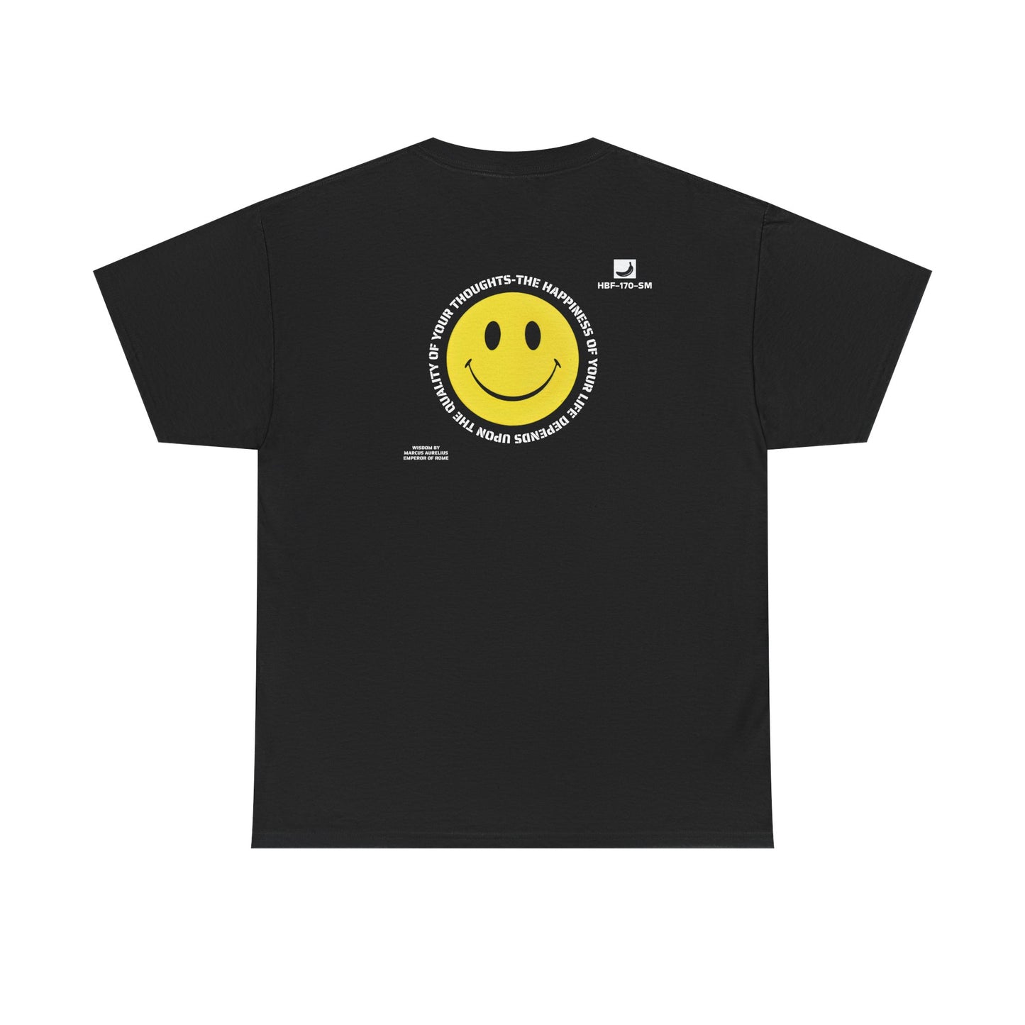 Classic Yellow Smiley Face T-Shirt featuring Wisdom of the Ancients,  Inner Peace, and Banana Print Graphics