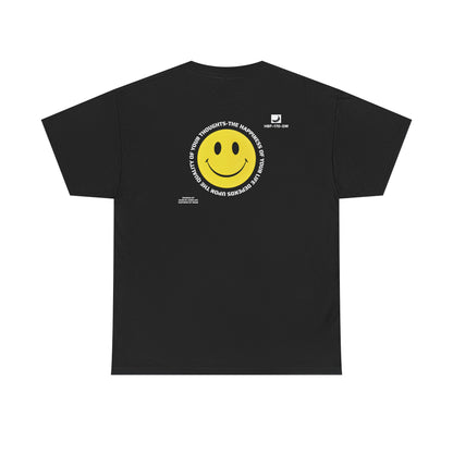 Classic Yellow Smiley Face T-Shirt featuring Wisdom of the Ancients,  Inner Peace, and Banana Print Graphics