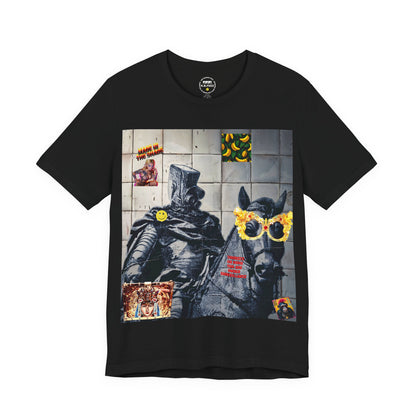 Knight Watching Graphic Tee — Surreal Street Art T‑Shirt