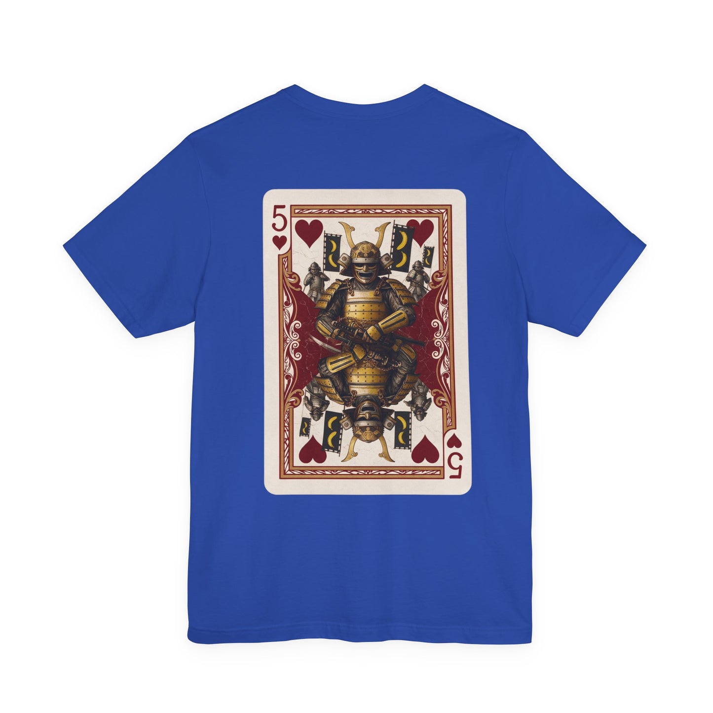 Banana Bushido - Samurai Five of Hearts T‑Shirt — Vintage Playing Card Graphic Tee