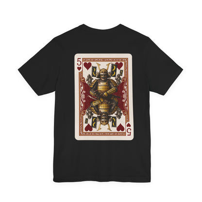 Banana Bushido - Samurai Five of Hearts T‑Shirt — Vintage Playing Card Graphic Tee