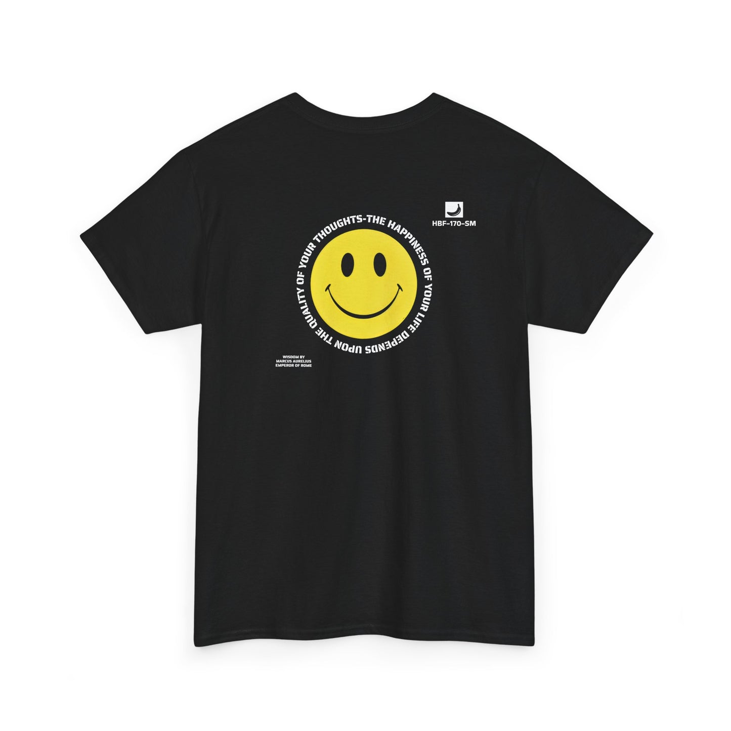 Classic Yellow Smiley Face T-Shirt featuring Wisdom of the Ancients,  Inner Peace, and Banana Print Graphics