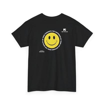 Classic Yellow Smiley Face T-Shirt featuring Wisdom of the Ancients,  Inner Peace, and Banana Print Graphics