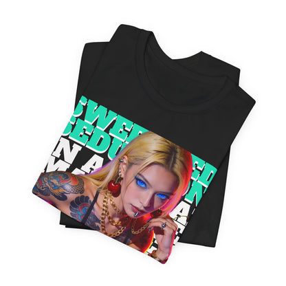 Seductive Tattooed Pin-Up Tee — "Sweet Seduction" Graphic T-Shirt