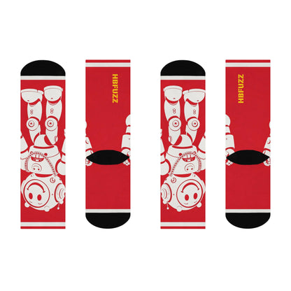 HBFUZZ HAPPY BOTS Cushioned Crew Socks