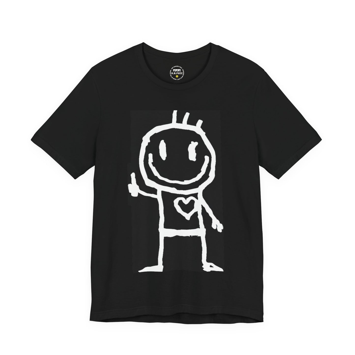 THUMBS UP BUDDY — Heart Chest Graphic Short Sleeve Shirt
