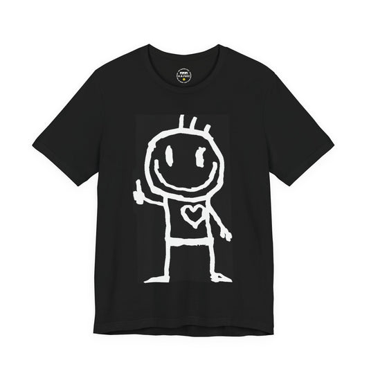 THUMBS UP BUDDY — Heart Chest Graphic Short Sleeve Shirt